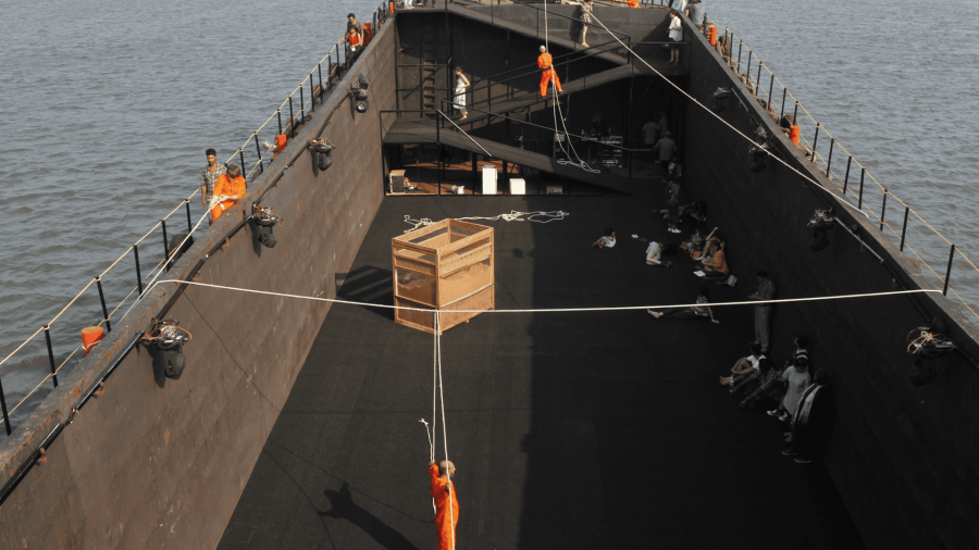 Barge at Campal Jetty
